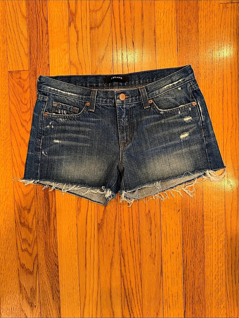 J Brand Libra Cut-Off Denim Shorts in Blue Waist 27